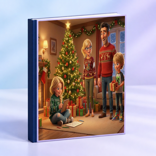 Buch-Mockup mit dem Weihnachtsmotiv